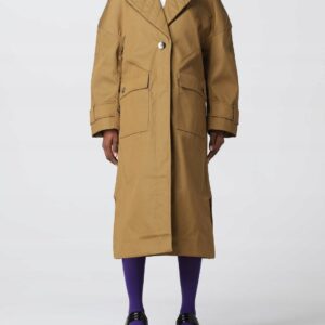 ganni płaszcz l/xl cotton canvas curved sleeve padded oversize