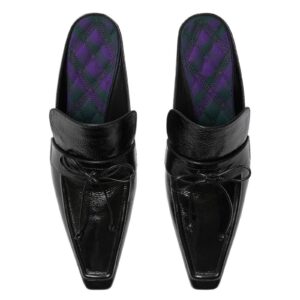 burberry buty sovereign mule black patent leather slip on heels size 37