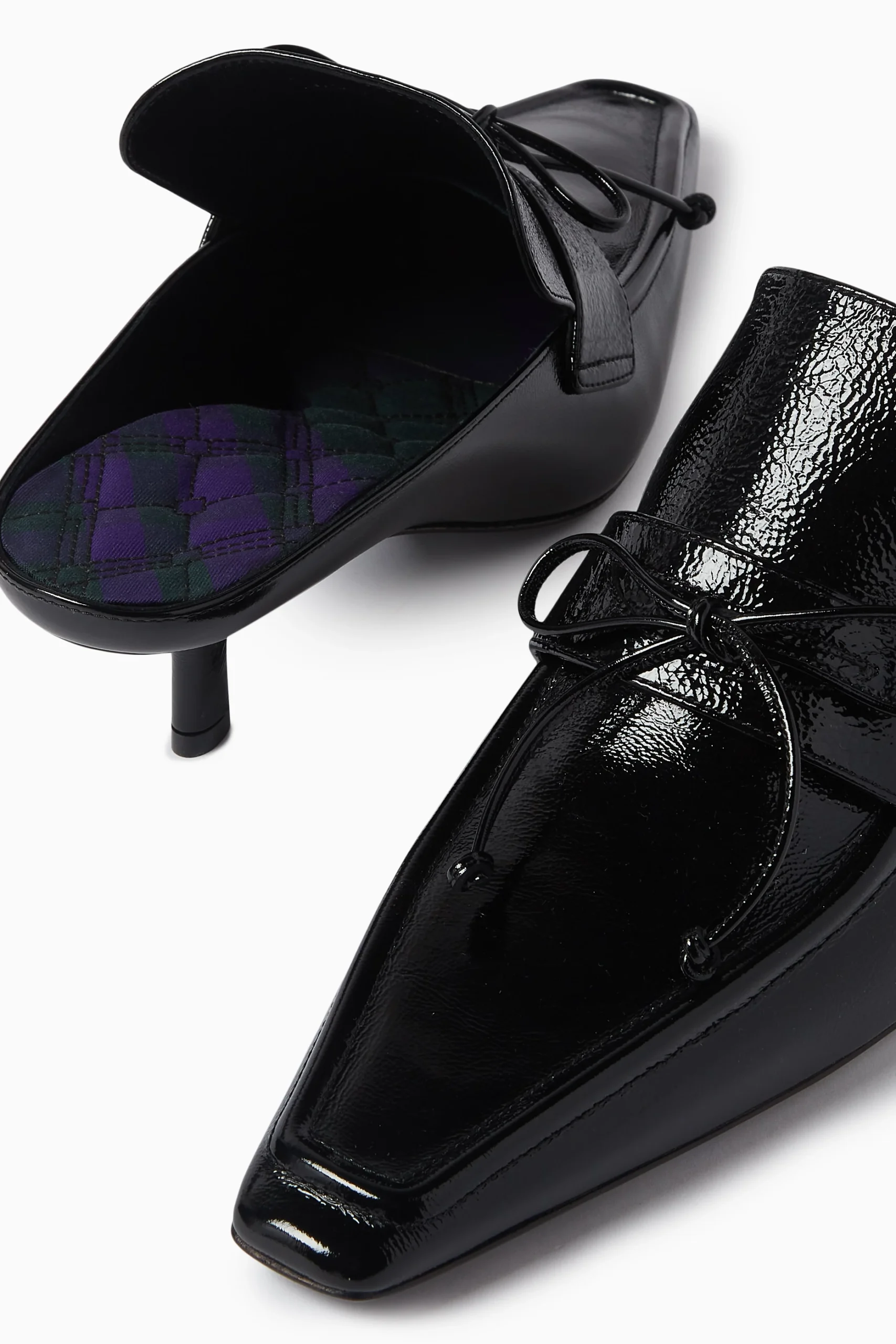 burberry buty sovereign mule black patent leather slip on heels size 37 burberry buty sovereign mule black patent leather slip on heels size 37